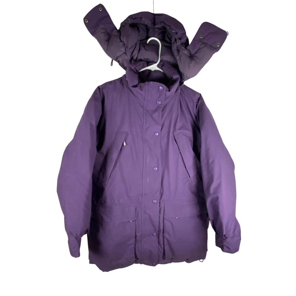 Vtg Eddie Bauer Ridge Line Gore-Tex Down Parka Coat Womens Medium Purple Hooded